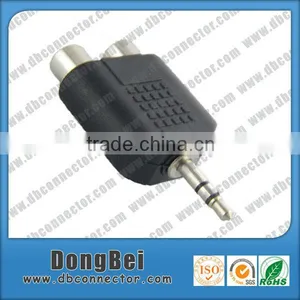 Plug Y Type 3.5mm Stereo to 2 Rca Female Jack Audio Splitter Adapter thumbnail-1