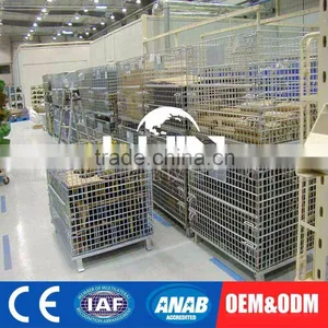 Customized Foldable Warehouse Storage Carts Wire Mesh Fence Deck thumbnail-4