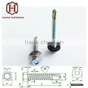 Galvanized Self-drilling Screw Hex Flange Head With Washer Wood Screw Decorative Screw Drill Furniture Fastener Screw thumbnail-1