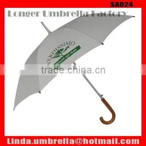 [SA011]Aluminum Shaft,wooden Handle, Promotional Straight Umbrella thumbnail-1