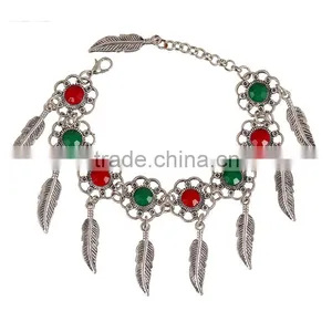 Leaf Alloy Tassel With Resin Diamon Bracelet 2016 Tassel thumbnail-3