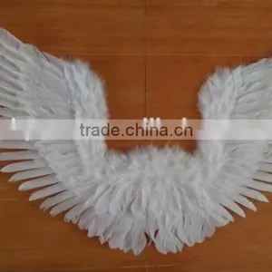 White Open Swing V Shape Costume Feather Angel Wings Adult thumbnail-1