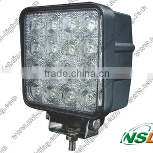 4 Inch Square Auto 48W LED Work Light 12V 24V EMC Car Truck 4X4 SUV 4WD Marine Offroad Driving Fog Light IP67,ROHS,CE thumbnail-1
