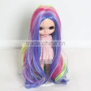 Rainbow Doll Hair Wigs Colorfurl Curly Doll Hair Free Shipping Cheap Beautiful Baby Doll Hair Wig thumbnail-2