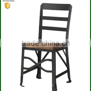 2016 Classic Cheap Metal Restaurant Dining Chairs With Wooden Seat thumbnail-1