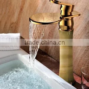 Shuikou Brass Waterfall Faucet, Bathroom Gold Color Waterfall Faucet With CUPC Approved thumbnail-2