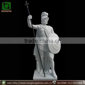 Life-size White Marble Roman Soldier Statue thumbnail-1