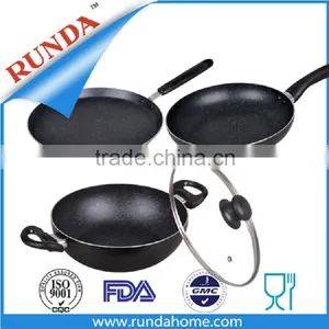 4pcs Aluminum Cookware Set With Inner Marble Stone Coating thumbnail-1