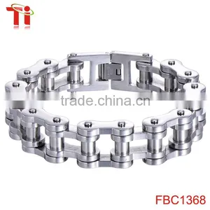 New Men's 316L Stainless Steel Motorcycle Bicycle Chain Biker Bracelet Bangle 13mm 8.5'' thumbnail-1