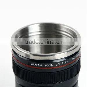 300-400ml Camera Lens Design Stainless Steel Coffee Self Stirring Mug thumbnail-6