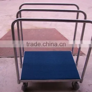 Powder Coating Steel Panel Carts With 3 Uprights With 5" Coslon Swivel Castors thumbnail-1