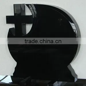 Man Carved Shanxi Black Granite Tombstone Polished thumbnail-2