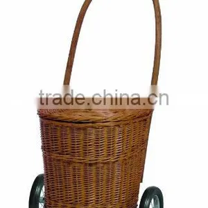 Wholesale Wicker Shopping Cart on Wheels thumbnail-1