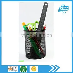 High Quality Cheap Fancy Round Metal Mesh Pen Holder thumbnail-1