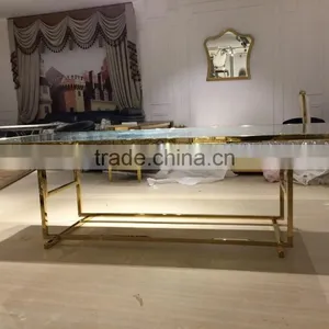 Glass Top Center Glass Wedding Table With Crystal Decoration thumbnail-1