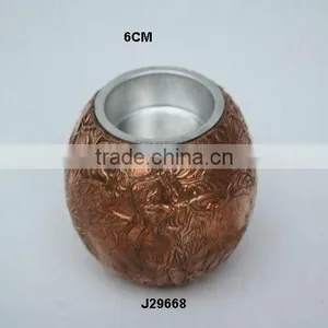 Embossed Floral Patterns Copper T Light Holder Available in Other Sizes thumbnail-1