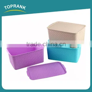 Toprank Different Size Design Pattern Home Living Plastic Storage Organizer Clothes Storage Box Container With Lid thumbnail-3