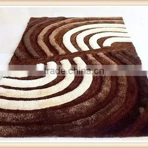 Thick Vibrant Blue 3D Style Floral Sparkle Mat Deep Glossy Shag Pile Floor Rugs thumbnail-2