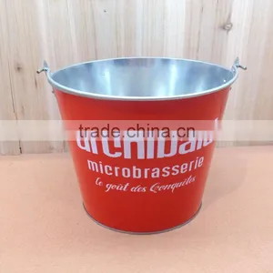 Newest Metal Beer Bucket Ice Barrel Decoration Pail With Attractive Printing thumbnail-1