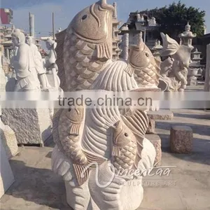 Garden Decoration Outdoor Stone Fish Water Fountain for Pool thumbnail-2