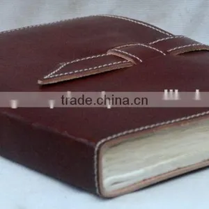 Handmade Genuine Plain With Belt Leather Journal thumbnail-3
