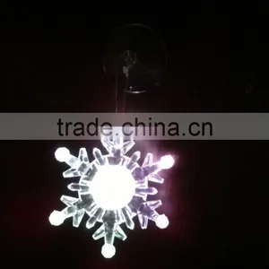 Acrylic LED RBG Flashing Snowflake With Sucker Suction Cup Ornament thumbnail-1