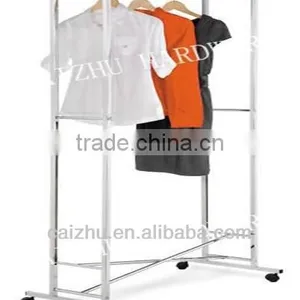2016 China Supplier Stainless Steel Clothes Rack/coat Rack/garment Rack With 4 Wheels thumbnail-1