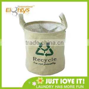 Recycle Flax Fabric Folding Linen Laundry Baskets thumbnail-1