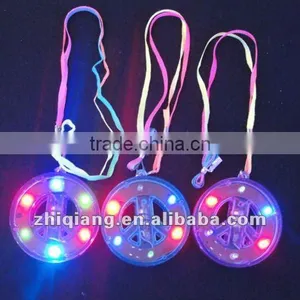 LED Flashing Peace Sign Necklace thumbnail-1
