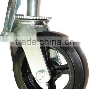 6 Inch 8 Inch Scaffolding Rubber and Cast Iron Caster Wheel With Brake thumbnail-1