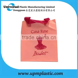 Customer Design Casa Rose Flexo Printing Blockbottom Red Softloop Handle pe Bag for Cloths thumbnail-2