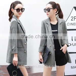 Custom Design Ladies Korean Fashion Linen Jackets Loose Fit Casual Jackets thumbnail-1