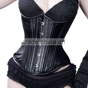 Surface High Quality Genuine Leather, 20 Double Steel Bone With5 Buckles, Back Lace-up Waist Trainer Corset Body Shaper thumbnail-2