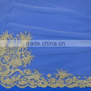 Fancy Rosette Ivory Gold White Wedding Table Cloth thumbnail-5