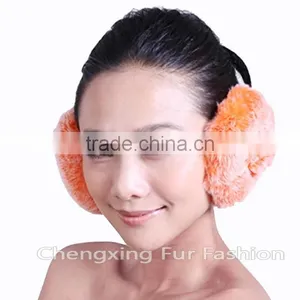CX-EM-03R Fashion Ladies Genuine Rex Rabbit Fur Custom Fur Earmuffs thumbnail-4