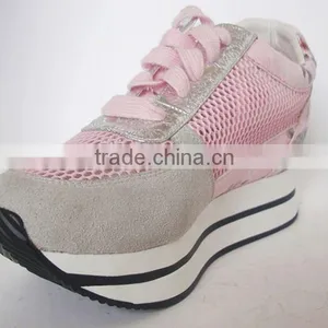 Fashionable PU Insole Grey and Pink PU Upper Shoes for Women thumbnail-2