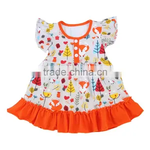 Baby Girls Cotton Ruffle Outfits Owl Dress Kids Boutique Outfit Toddler Girl Clothes thumbnail-4