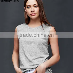 Custom 100% Cotton Vest Women Plain Tank Top Wholesale in Guangzhou thumbnail-3
