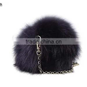 Genuine Fox Fur Handbag Tote Bag Luxury for Ladies Girl thumbnail-6