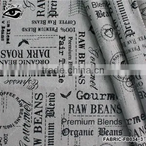 1.50m Letter Postmark Pattern Linen/Cotton Canvas Fabric Zakka Patchwork Fabric thumbnail-1