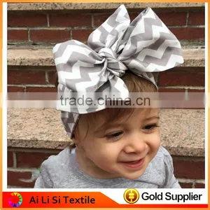 Baby Cotton Unique Bow Tie Headband ,Plain Baby Headbands,Baby Girl Large Bow Headband thumbnail-1