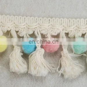 Top Fashion Multico Design Cotton Pompom Fringe Tassel Trim thumbnail-5