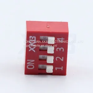 Source Enterprise DS-04 Red 4 Bit Code Switch 2.54MM Pitch 8 Pin DIP Switch thumbnail-2