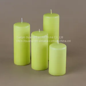Home Decoration Cotton Wick Paraffin Wax Unscented White Pillar Candle Factory thumbnail-2