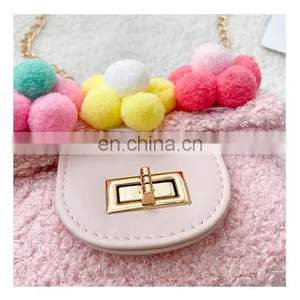 Children's Bag Fall / Winter 2020 Single Shoulder Bag Lovely Flower Messenger Fashion Small Fragrance Plush Accessories Bag thumbnail-6
