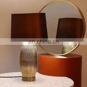 Hot Sale Gold Ceramic Base Cheap Price Bedroom Porcelain Table Lamp for Home Decor thumbnail-5