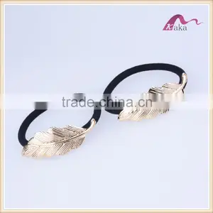 Yiwu Women Fashion Design Leaf Decoration Elastic Hair Band thumbnail-3