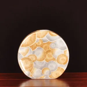 Hand Made Color Paint Jingdezhen Chinese Flat Square Yellow Ceramic Flower Vase For Study thumbnail-2