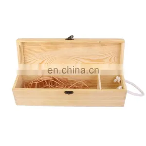 Hot Sale Unfinished Pine Cheap Empty Single Wooden Wine Box thumbnail-4