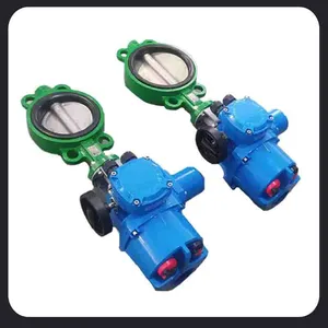 Wafer Type Electric Butterfly Valve DN32 Electronic Electric Actuator thumbnail-3